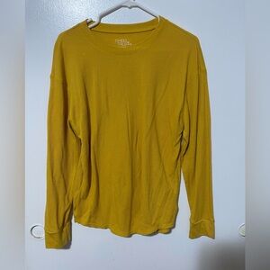 Time and tru thermal long sleeve top mustard